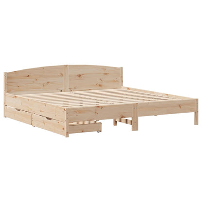 Bed Frame without Mattress 200x200 cm Solid Wood Pine