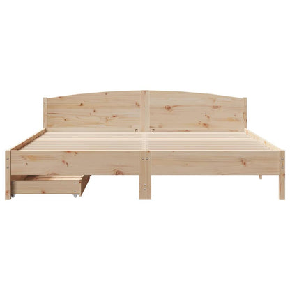 Bed Frame without Mattress 200x200 cm Solid Wood Pine