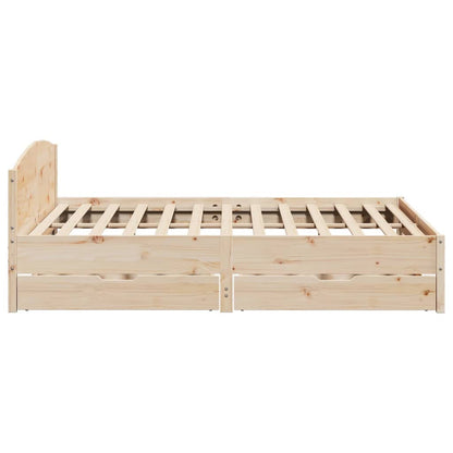 Bed Frame without Mattress 200x200 cm Solid Wood Pine