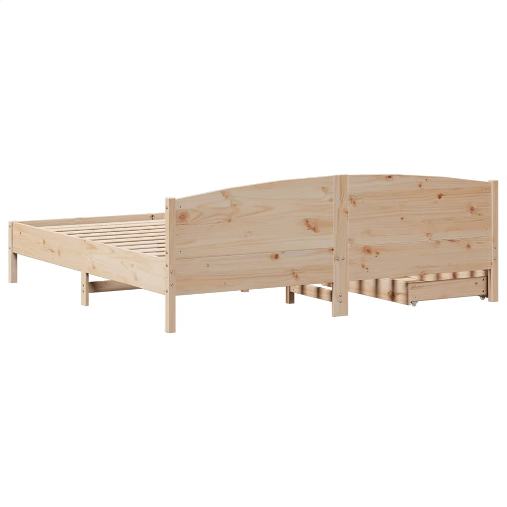 Bed Frame without Mattress 200x200 cm Solid Wood Pine