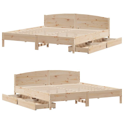 Bed Frame without Mattress 200x200 cm Solid Wood Pine