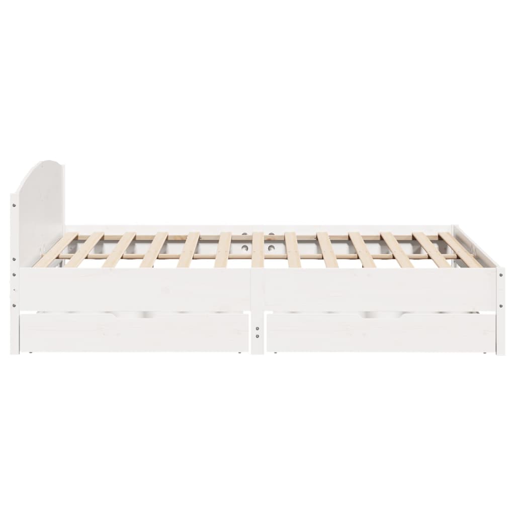 Bed Frame without Mattress White 200x200 cm Solid Wood Pine