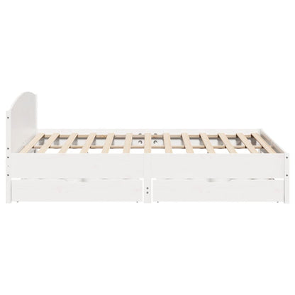 Bed Frame without Mattress White 180x200 cm Super King Solid Wood Pine