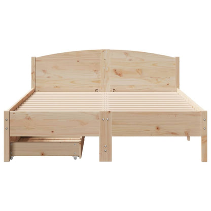 Bed Frame without Mattress 160x200 cm Solid Wood Pine