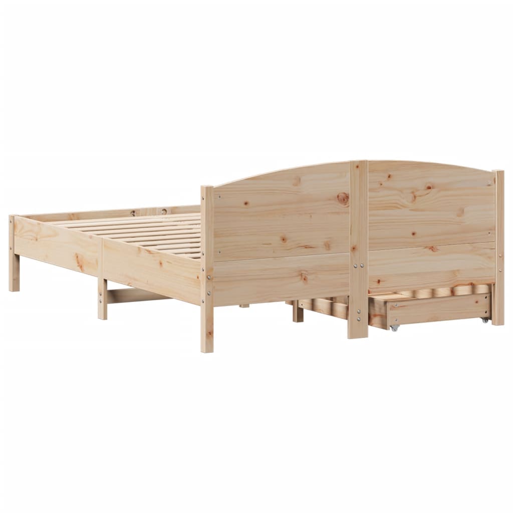 Bed Frame without Mattress 160x200 cm Solid Wood Pine