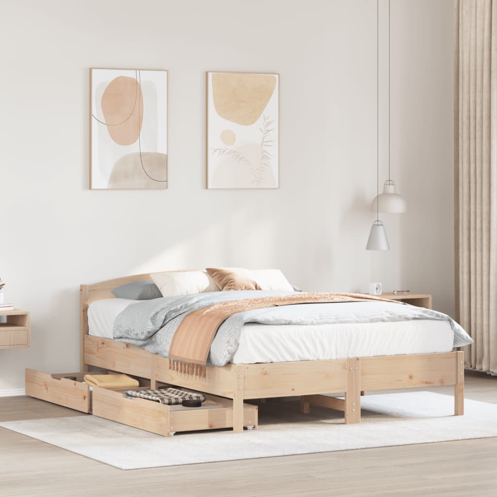 Bed Frame without Mattress 160x200 cm Solid Wood Pine