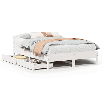 Bed Frame without Mattress White 160x200 cm Solid Wood Pine