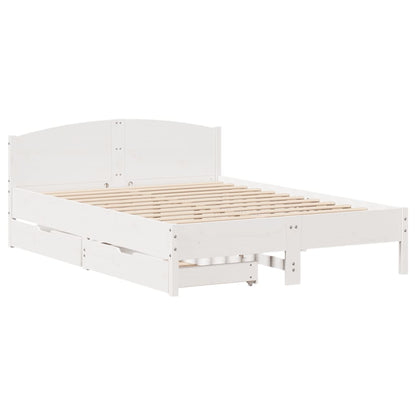 Bed Frame without Mattress White 160x200 cm Solid Wood Pine