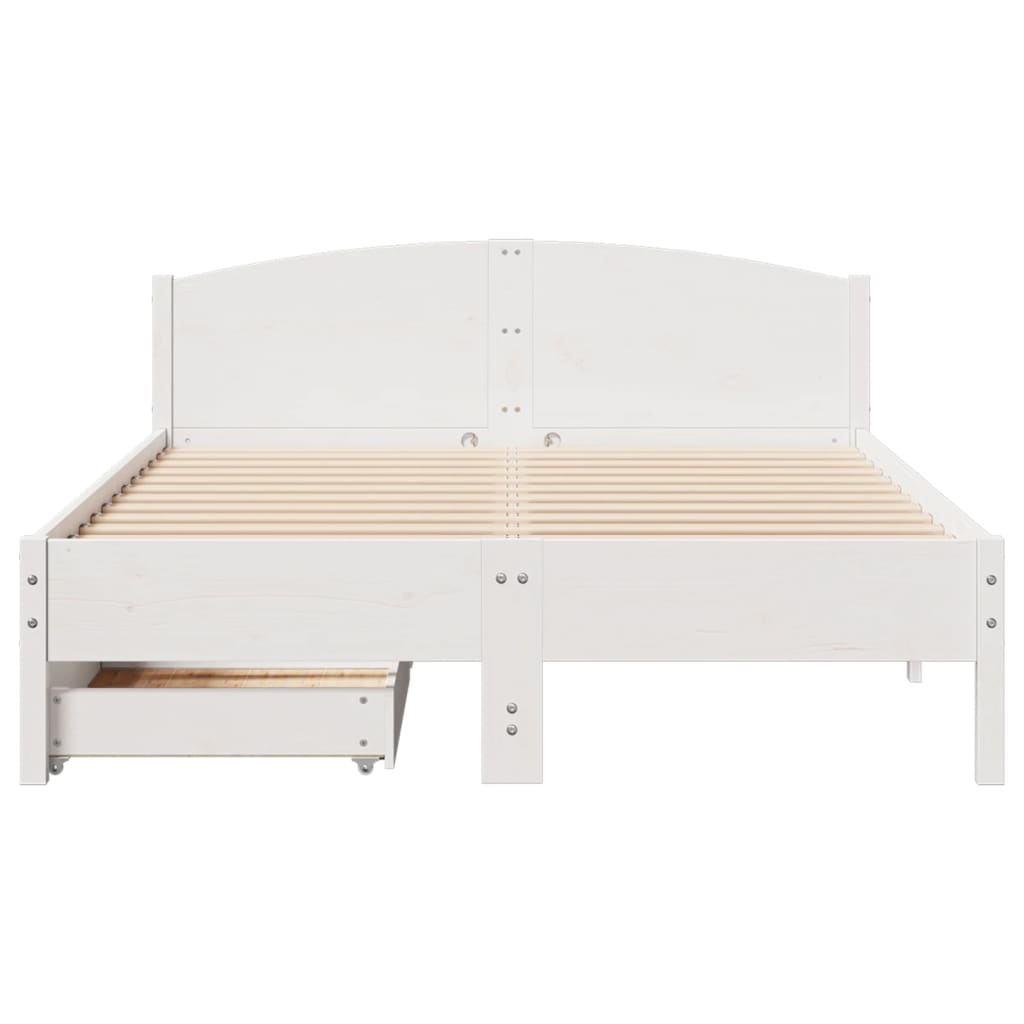 Bed Frame without Mattress White 160x200 cm Solid Wood Pine