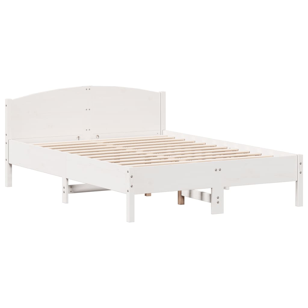 Bed Frame without Mattress White 160x200 cm Solid Wood Pine