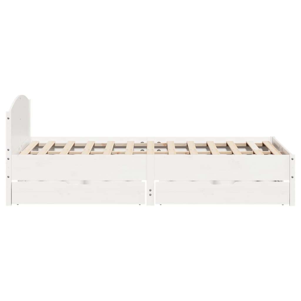 Bed Frame without Mattress White 160x200 cm Solid Wood Pine