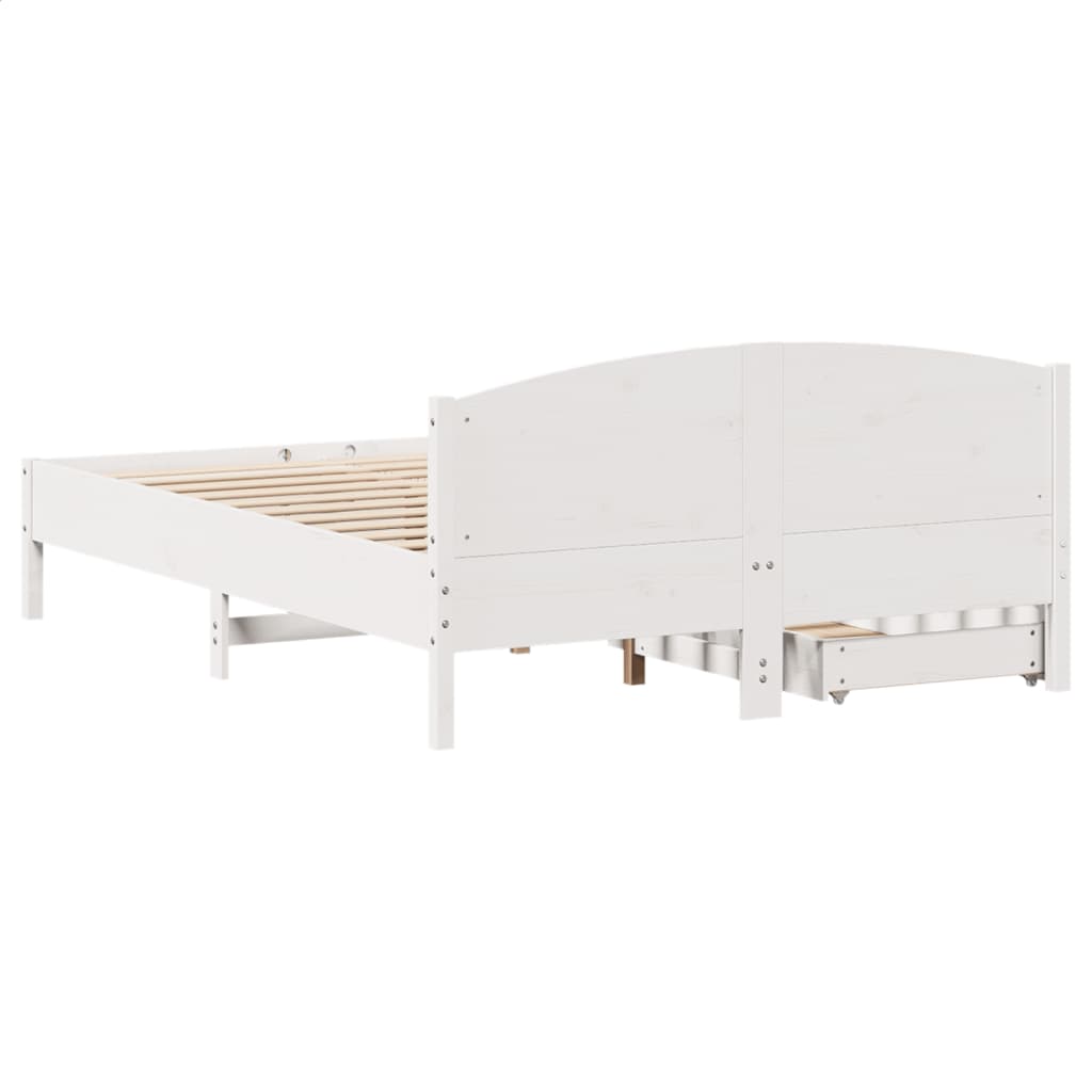 Bed Frame without Mattress White 160x200 cm Solid Wood Pine