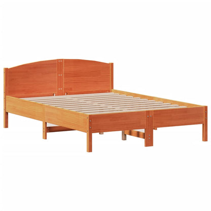 Bed Frame without Mattress Wax Brown 160x200 cm Solid Wood Pine