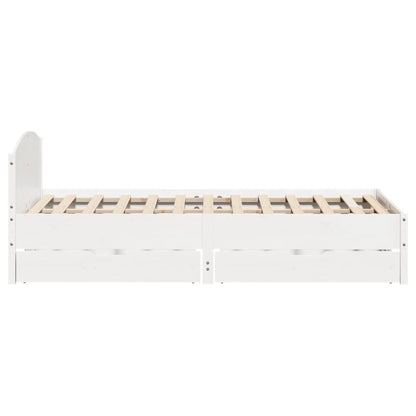 Bed Frame without Mattress White 150x200 cm King Size Solid Wood Pine