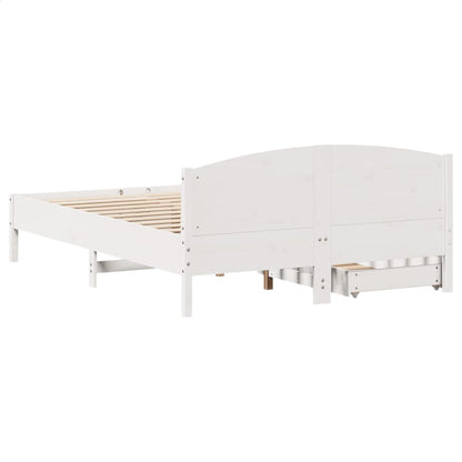 Bed Frame without Mattress White 140x200 cm Solid Wood Pine