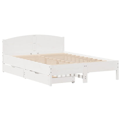 Bed Frame without Mattress White 120x200 cm Solid Wood Pine