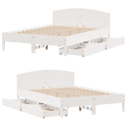 Bed Frame without Mattress White 120x200 cm Solid Wood Pine