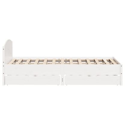 Bed Frame without Mattress White 140x190 cm Solid Wood Pine