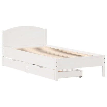 Bed Frame without Mattress White 100x200 cm Solid Wood Pine