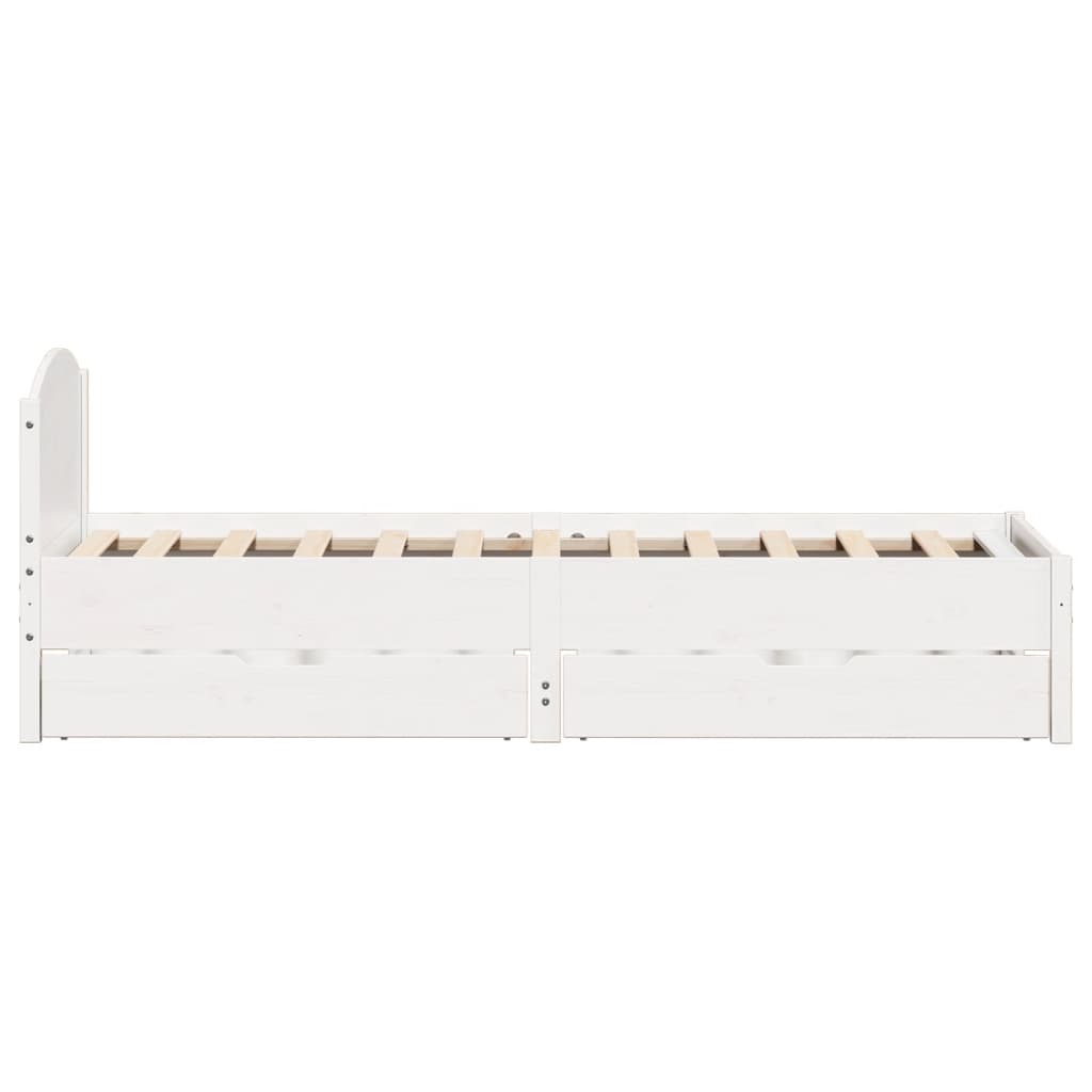 Bed Frame without Mattress White 100x200 cm Solid Wood Pine