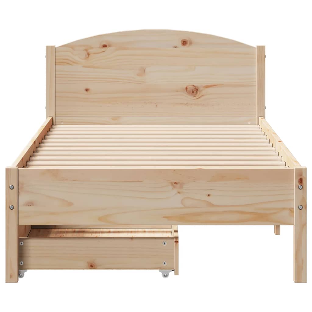 Bed Frame without Mattress 90x200 cm Solid Wood Pine