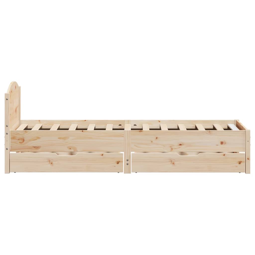 Bed Frame without Mattress 90x200 cm Solid Wood Pine