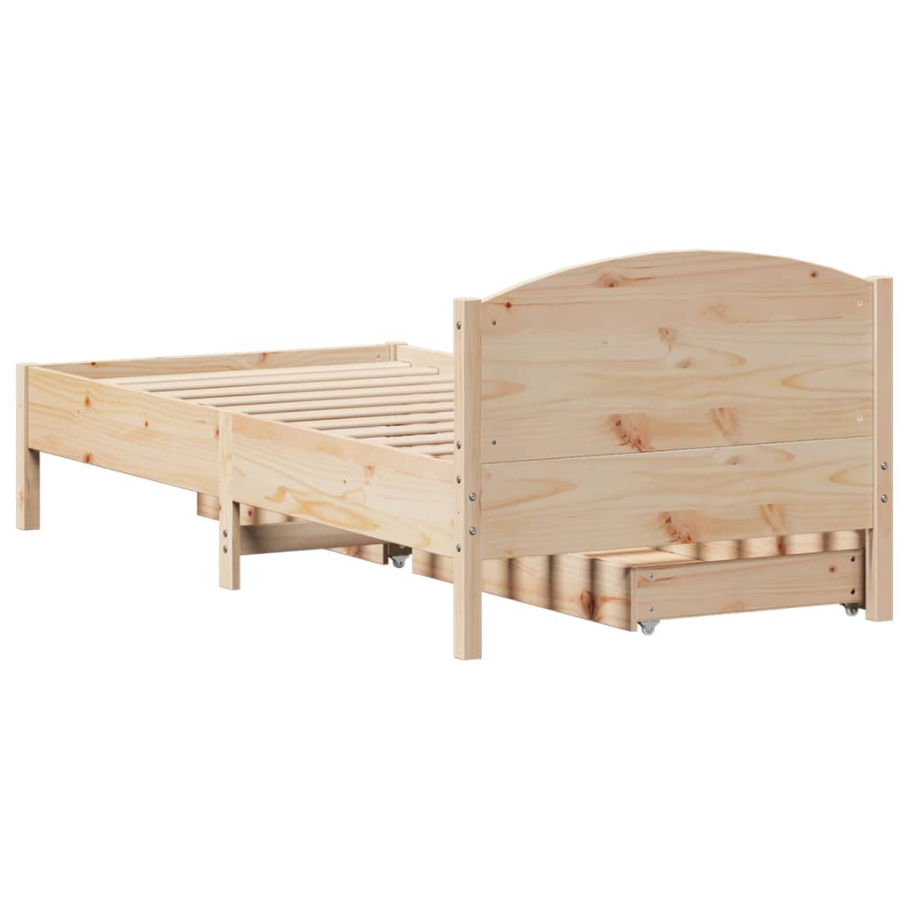 Bed Frame without Mattress 90x200 cm Solid Wood Pine