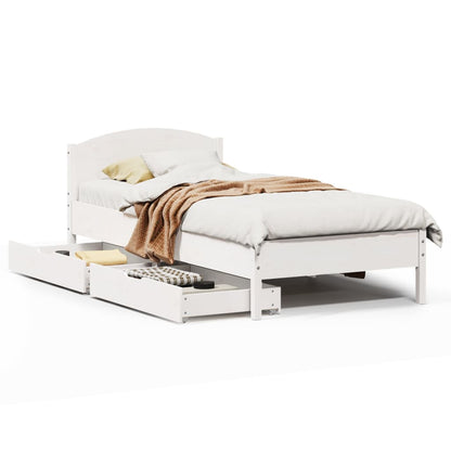 Bed Frame without Mattress White 90x200 cm Solid Wood Pine