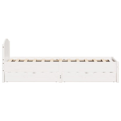 Bed Frame without Mattress White 90x200 cm Solid Wood Pine