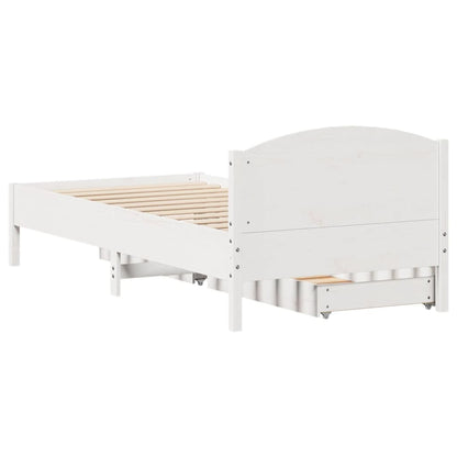 Bed Frame without Mattress White 90x200 cm Solid Wood Pine