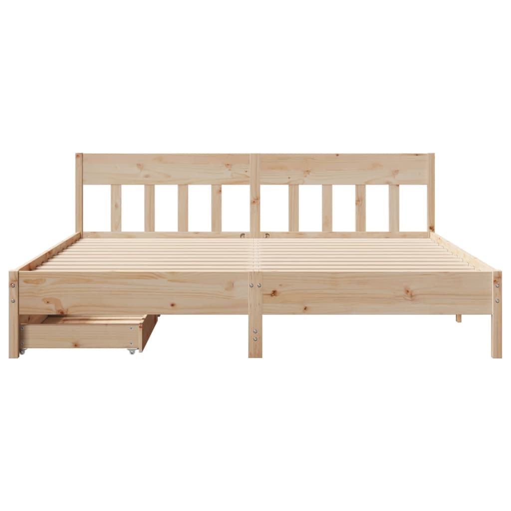 Bed Frame without Mattress 200x200 cm Solid Wood Pine