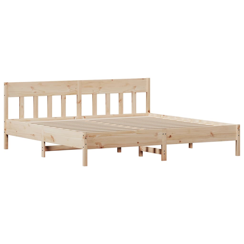 Bed Frame without Mattress 200x200 cm Solid Wood Pine