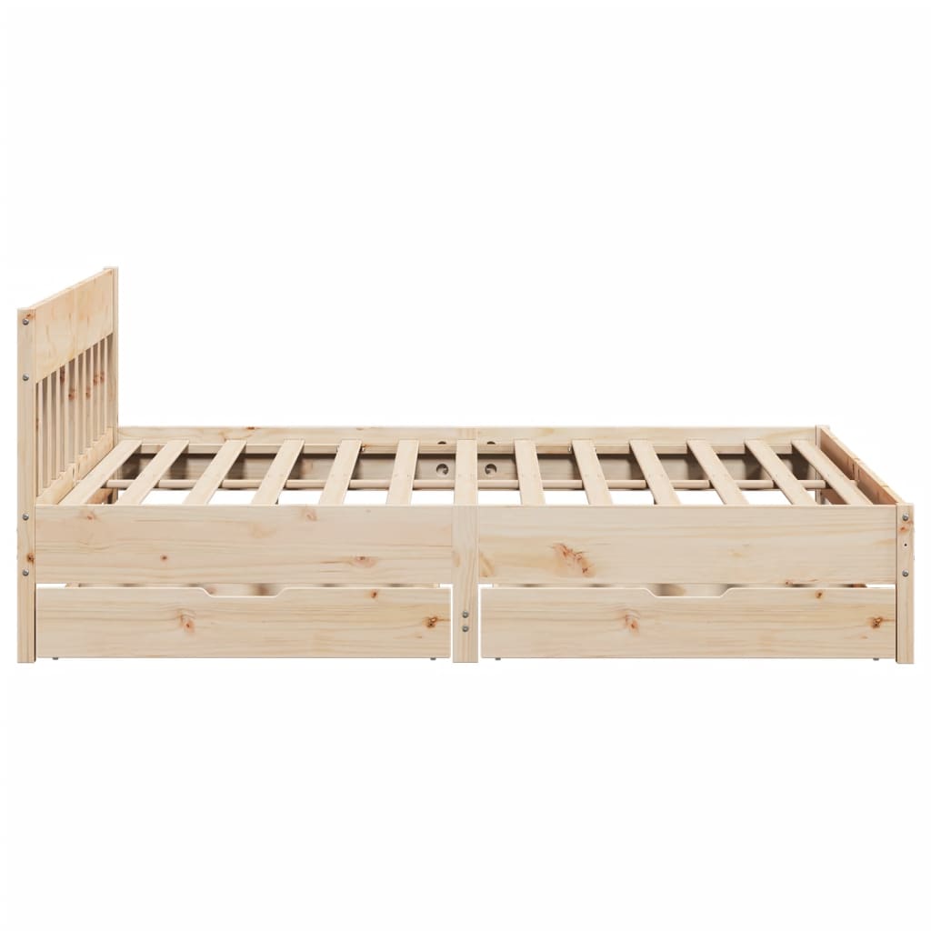 Bed Frame without Mattress 200x200 cm Solid Wood Pine