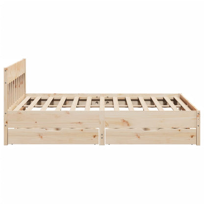 Bed Frame without Mattress 200x200 cm Solid Wood Pine