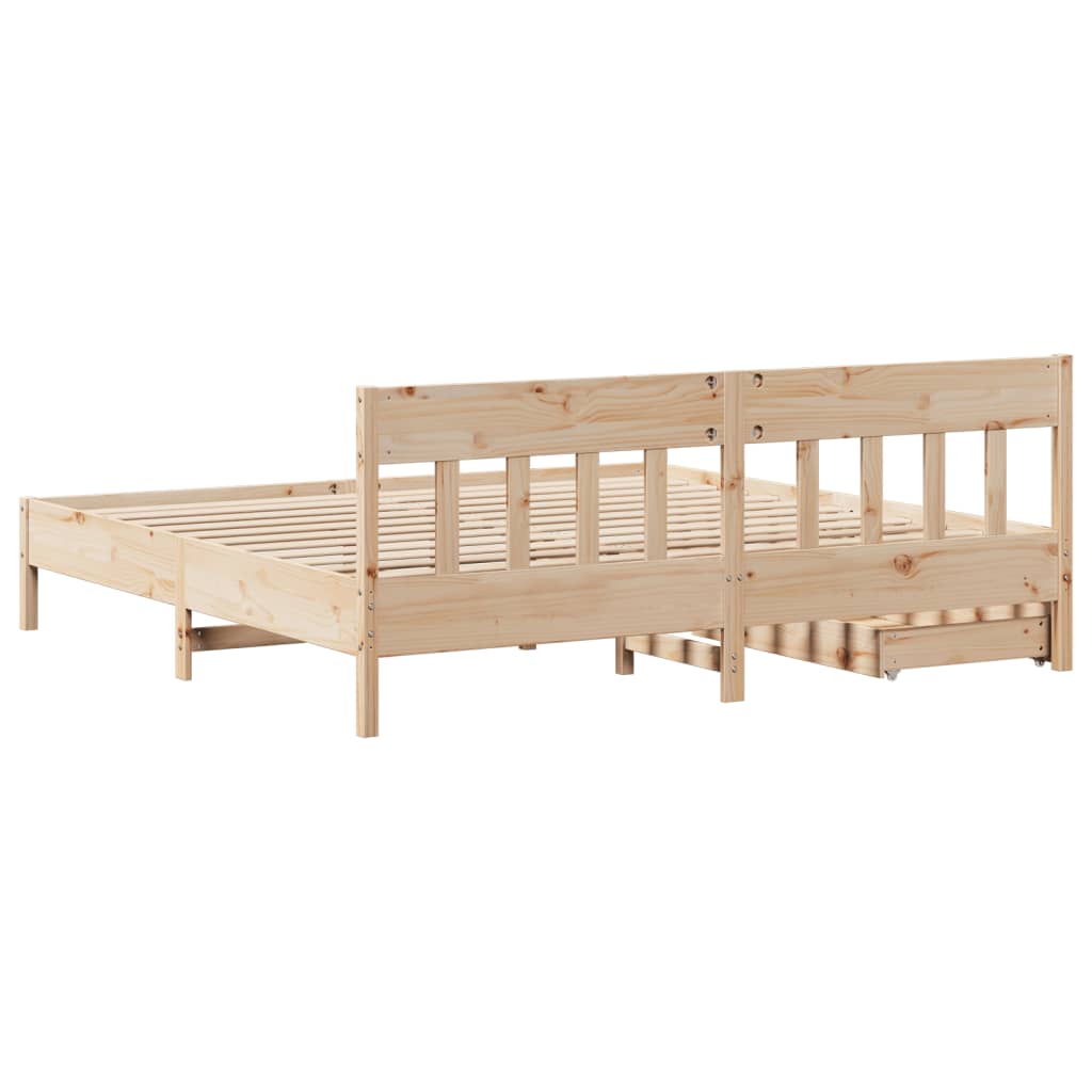 Bed Frame without Mattress 200x200 cm Solid Wood Pine