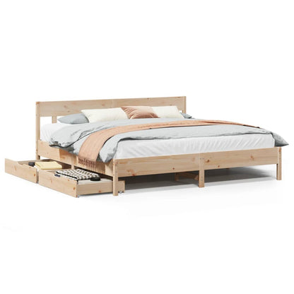 Bed Frame without Mattress 180x200 cm Super King Solid Wood Pine