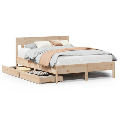 Bed Frame without Mattress 160x200 cm Solid Wood Pine