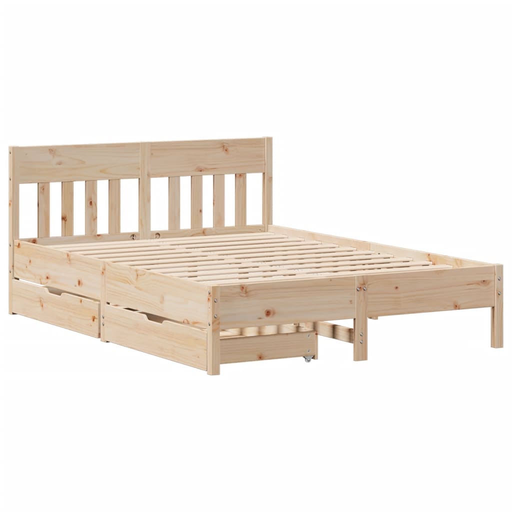 Bed Frame without Mattress 160x200 cm Solid Wood Pine