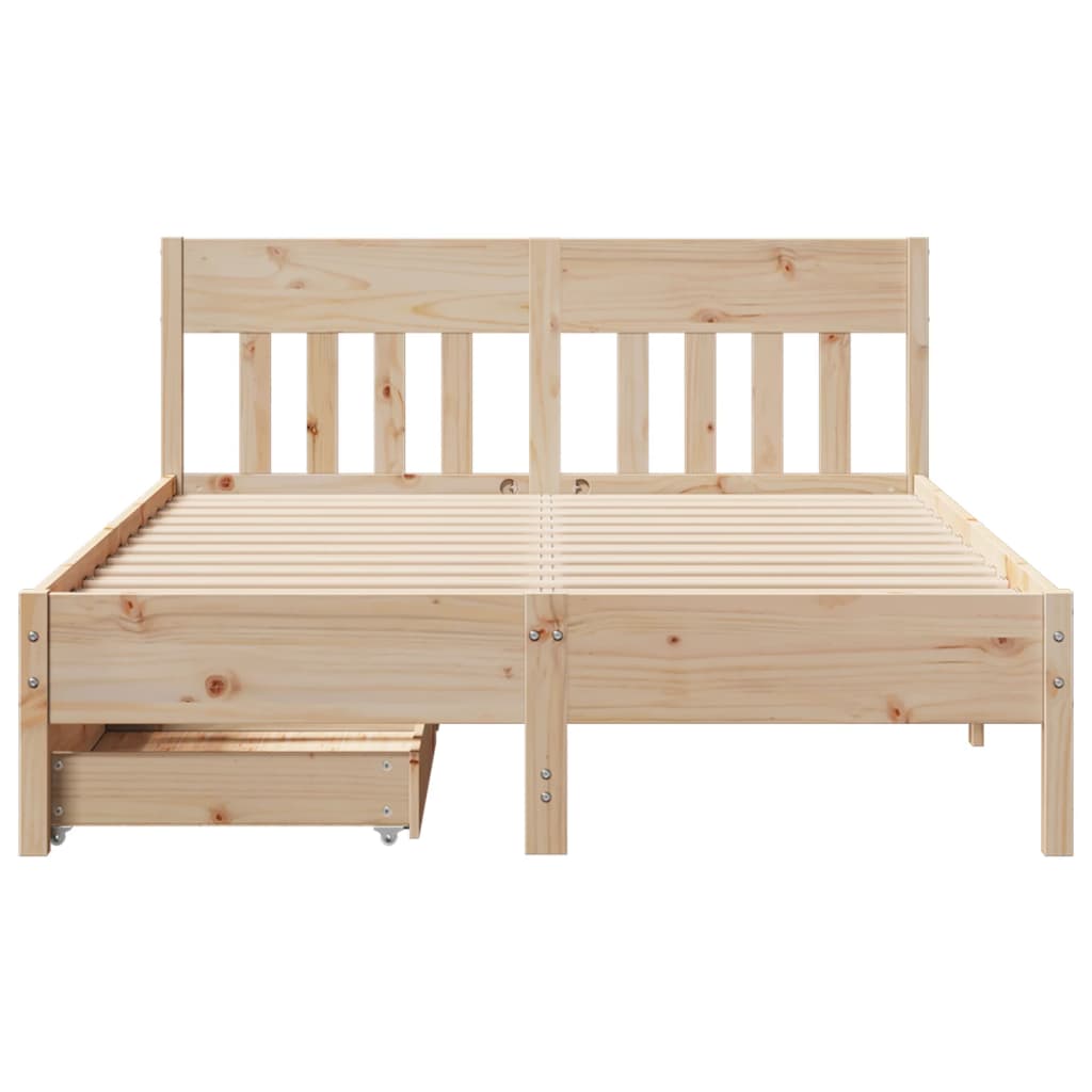 Bed Frame without Mattress 160x200 cm Solid Wood Pine