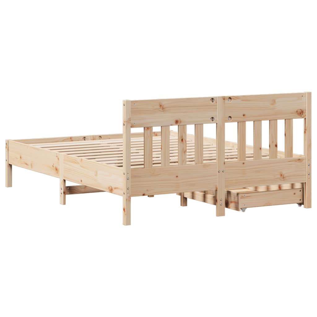 Bed Frame without Mattress 160x200 cm Solid Wood Pine