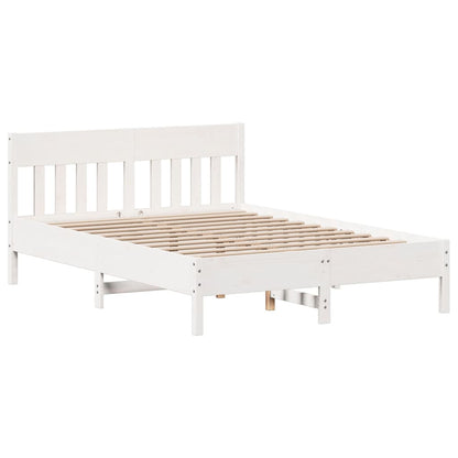 Bed Frame without Mattress White 160x200 cm Solid Wood Pine