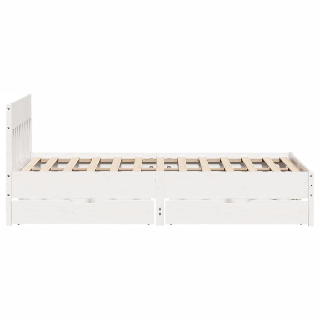 Bed Frame without Mattress White 160x200 cm Solid Wood Pine