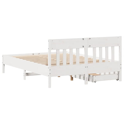 Bed Frame without Mattress White 140x200 cm Solid Wood Pine