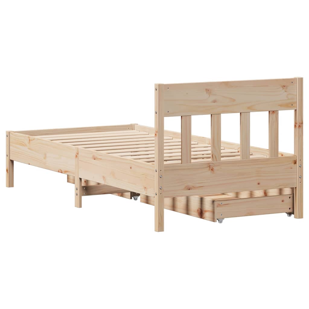 Bed Frame without Mattress 100x200 cm Solid Wood Pine