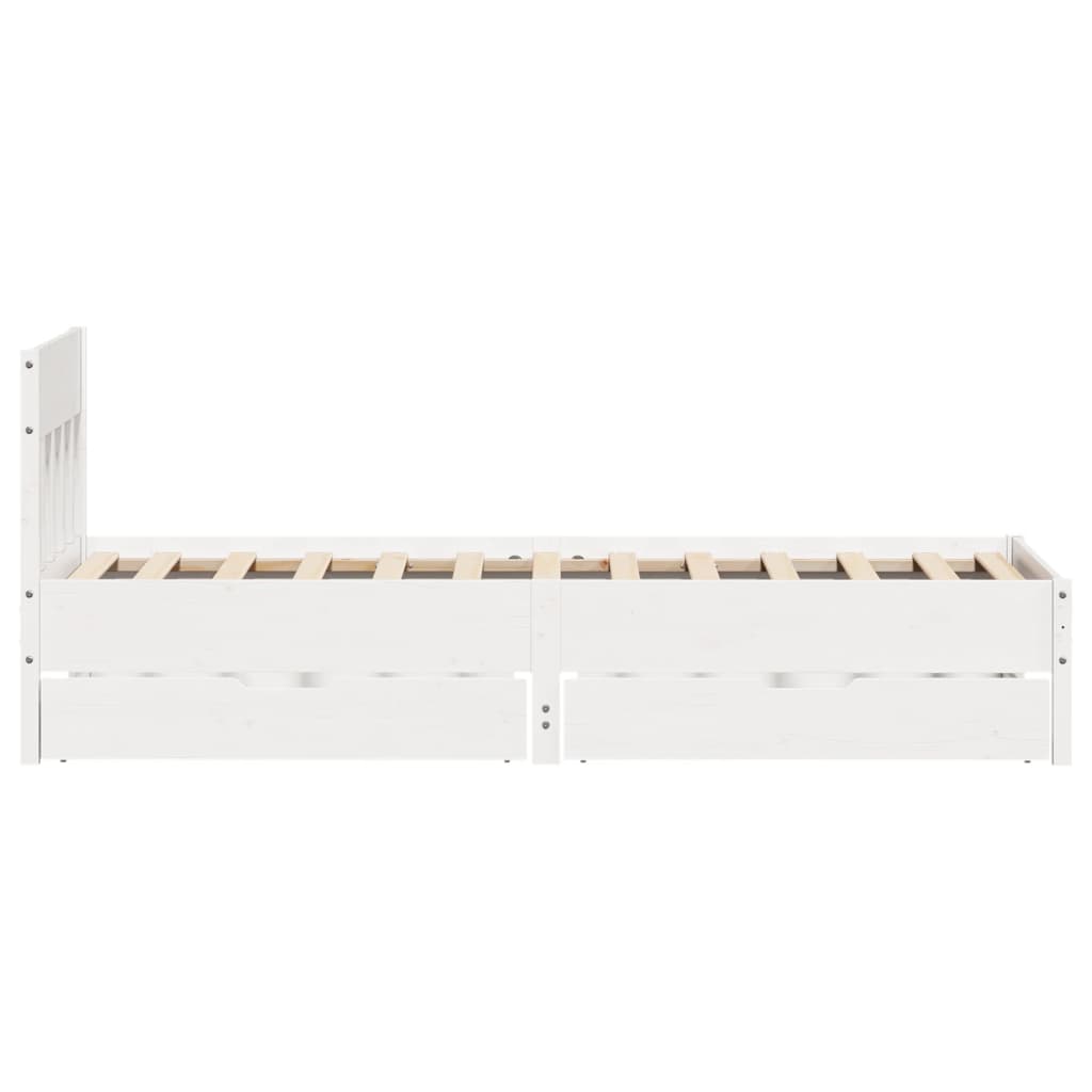 Bed Frame without Mattress White 100x200 cm Solid Wood Pine