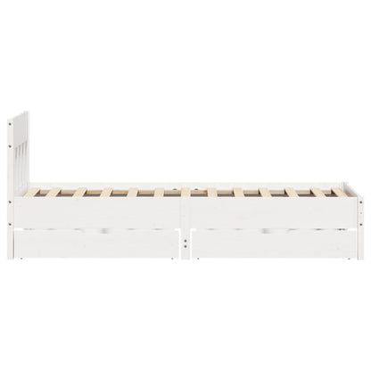 Bed Frame without Mattress White 100x200 cm Solid Wood Pine