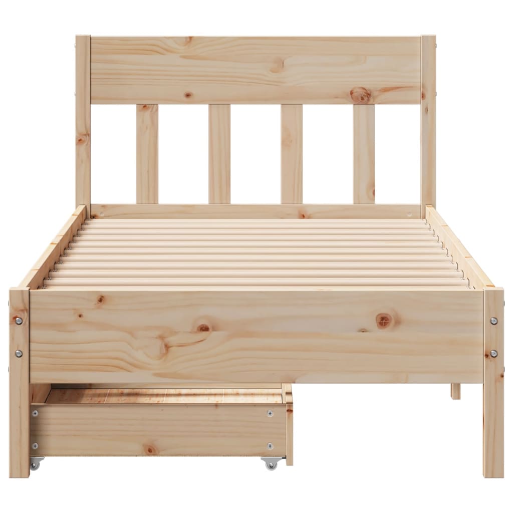 Bed Frame without Mattress 90x200 cm Solid Wood Pine