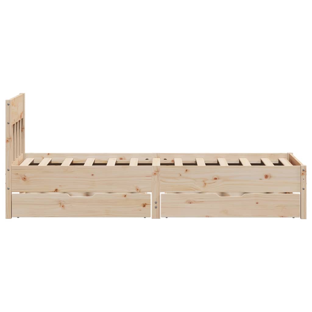 Bed Frame without Mattress 90x200 cm Solid Wood Pine