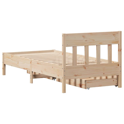 Bed Frame without Mattress 90x200 cm Solid Wood Pine