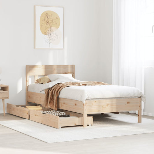 Bed Frame without Mattress 90x200 cm Solid Wood Pine